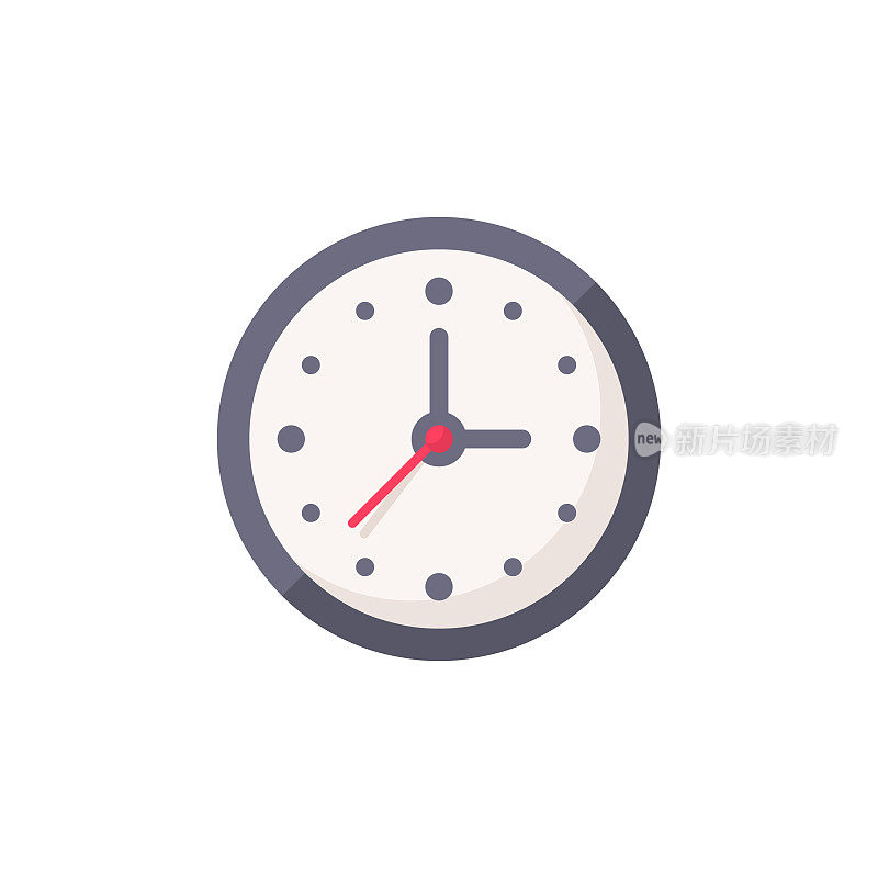 Clock, Time Flat Icon. Pixel Perfect. For Mobile and Web.